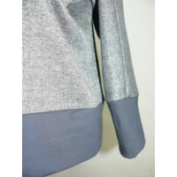 Cieplutki sweter KIMONO ze ściągaczami - srebrny z szarością